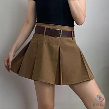 復古棕色高腰傘裙半身裙女春夏寬松赫本風垂感西裝裙子美拉德穿搭 歷史價格詳細信息