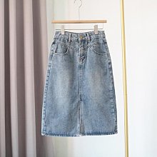 150小個子深藍色牛仔裙女春夏高腰直筒開叉a字半身裙顯高中長裙子 歷史價格詳細信息