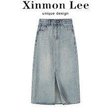 復古中長版牛仔褲裙女早秋新款高腰顯瘦a字包臀裙毛邊寬鬆半身裙-哈囉好物 歷史價格詳細信息