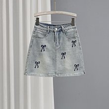 夏季顯瘦a字牛仔短裙女淺藍色2024款高腰小個子防走光包臀半身裙 歷史價格詳細信息