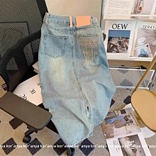高腰開叉牛仔半身裙女春秋新款遮胯顯瘦a字裙小個子中長款包臀裙 歷史價格詳細信息