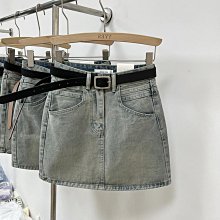 高腰短款牛仔半裙女辣妹a字小個子高腰包臀短裙夏帶腰帶 X88 歷史價格詳細信息