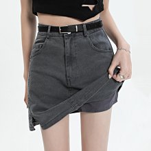 小開叉牛仔短裙女夏薄款高腰防走光a字包臀半身裙-伽美服飾 歷史價格詳細信息