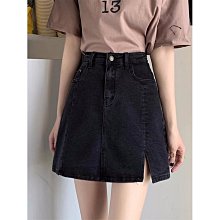 黑色牛仔半身裙女開叉休閑2024年夏季新款中長款小個子a字包臀裙 歷史價格詳細信息