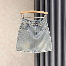 牛仔裙--修身顯瘦復古高腰雙排扣八片式大擺學院風牛仔長裙(藍XL-7L)-Q68熊衣褲語 歷史價格詳細信息