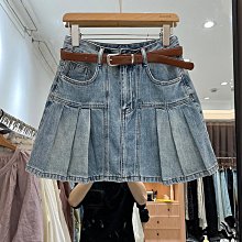 歐貨牛仔裙半身裙女短裙2024春夏減齡水洗高腰開叉a字裙包臀裙潮 歷史價格詳細信息