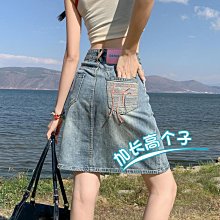 牛仔短裙女夏季2024新款高腰顯瘦韓版百搭大碼胖mm防走光a字裙褲-kby科貝 歷史價格詳細信息