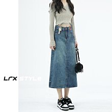開叉牛仔半身裙女夏季新款2024爆款高腰腰圍可調設計感a字包臀裙 歷史價格詳細信息