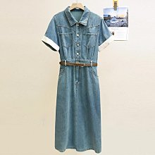 收腰牛仔短袖蠻可愛的一個款質感很好高級煙灰色復古乖巧泡泡袖搭配的半裙學院風紅格配色一片式側 歷史價格詳細信息