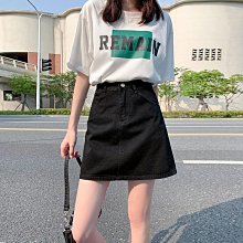 防走光牛仔裙半身裙女夏季梨形身材大碼顯瘦高腰深藍色a字短裙 歷史價格詳細信息