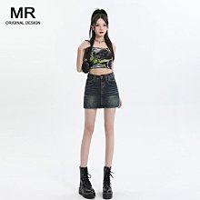 高腰短款牛仔半裙女辣妹a字小個子高腰包臀短裙夏帶腰帶 X88 歷史價格詳細信息