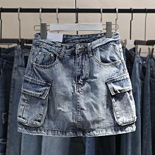 防走光牛仔裙半身裙女夏季梨形身材大碼顯瘦高腰深藍色a字短裙 歷史價格詳細信息