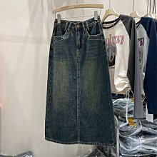 水泥灰牛仔半身裙女早秋新款時尚減齡百搭復古高腰a字包臀短裙子 歷史價格詳細信息