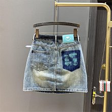 復古刺繡高腰半身裙女2024夏季百搭A字裙修身顯瘦包臀牛仔中裙 歷史價格詳細信息