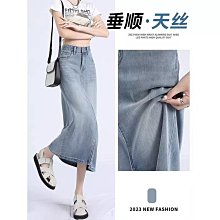 大碼高腰顯瘦薄款牛仔裙女2024夏季新款胖mm遮肚松緊腰a字半身裙 歷史價格詳細信息