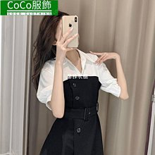 新品先貨法式小眾襯衫連衣裙ins女收腰顯瘦泡泡袖拼接襯衣假兩件洋裝~CoCo服飾 價格比較,價格查詢,歷史價格詳細信息