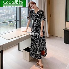 雪紡碎花連衣裙女V領超仙裙子法式初戀氣質顯瘦溫柔風女神中長裙-名流 歷史價格詳細信息