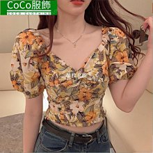 法式泡泡袖雪紡碎花連衣裙子女夏季新款休閑氣質收腰a字長裙-名流 歷史價格詳細信息