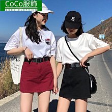 半身裙A字裙短裙女學生新款春夏2021 韓版明線裝飾扣包臀高腰百搭新店開業，優惠多多超夯 精品 歷史價格詳細信息
