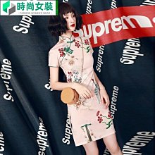 短袖旗袍 旗袍洋裝 改良旗袍 秋冬季新款改良版旗袍連衣裙長款黑色蕾絲拼接絲絨氣質優雅女361 LS004 歷史價格詳細信息