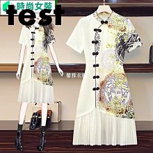 大A夏季新款中國風錦鯉刺繡T卹原創品牌純棉休閒男裝T恤上衣  集 歷史價格詳細信息