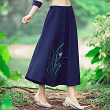 棉麻半身裙女春夏新款大碼高腰百褶裙中長款寬松垂感時尚大擺裙子 歷史價格詳細信息