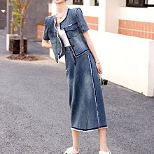 2023夏季薄款牛仔套裝男帥氣水洗兩件套短袖襯衫五分褲休閒百搭潮 歷史價格詳細信息