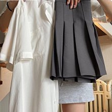 灰色半身裙女夏季薄款2024新款百褶裙高腰小個子a字短裙學生裙子 歷史價格詳細信息