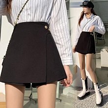 夏季黑色褲子高腰a字闊腿褲撞色寬鬆短褲顯瘦卡其色西裝褲女短褲 歷史價格詳細信息