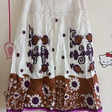 白色側隱形拉鍊宮廷花朵拼接紫色絲綢及膝裙時尚休閒裙 價格比較,價格查詢,歷史價格詳細信息