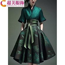 新中式女裝成人漢服改良版旗袍連衣裙女夏季國風套裝裙子L 歷史價格詳細信息