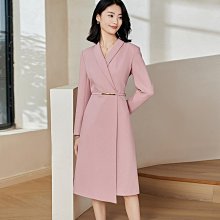 廠家出貨2024春季新款丹寧風復古翻領連衣裙休閑潮流長袖全棉A字裙 歷史價格詳細信息