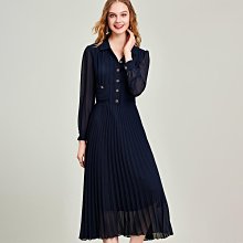 廠家出貨2024春季新款丹寧風復古翻領連衣裙休閑潮流長袖全棉A字裙 歷史價格詳細信息