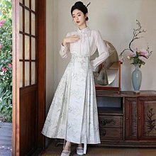馬面裙改良 馬面裙日常 顯瘦套裝大尺碼 新中式國風女裝 日常浮光馬面裙套裝 夏季 薄款 改良漢服 成人2 歷史價格詳細信息