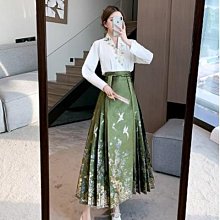#婷婷百貨#--新中式國風改良漢服 混搭馬面裙半身裙日常通勤套裝女夏季---達人社 歷史價格詳細信息