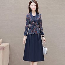 夏款印花復古通勤修身時尚小西裝外套長款氣質內搭連衣裙兩件套裙 價格比較,價格查詢,歷史價格詳細信息