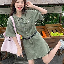 夏季新款休閑氣質牛仔連衣裙女韓版絕美收腰高級感復古長裙子 歷史價格詳細信息