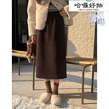 棉絨雲朵裙高腰顯瘦開衩a字包臀裙女20冬季新款中長裙N818A-哈囉好物 價格比較,價格查詢,歷史價格詳細信息