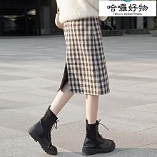 毛呢格子小屁簾疊穿內搭半身裙女秋冬大碼下擺遮胯打底神器遮臀裙. 歷史價格詳細信息