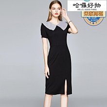 短袖棉連衣裙女2023夏裝新款氣質文藝大碼寬松純色中長款裙子~壹號女裝 歷史價格詳細信息