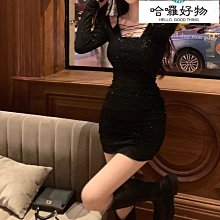 黑色針織連衣裙女寬松庶肚打底裙秋冬大碼內搭毛衣裙過膝長裙子超長裙-雅閣精品 歷史價格詳細信息