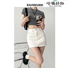 高腰短款牛仔半裙女辣妹a字小個子高腰包臀短裙夏帶腰帶 X88 歷史價格詳細信息