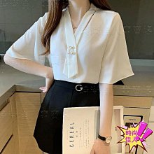 【優價百貨】=polo翻領排扣卷邊短袖口袋休閑襯衫女夏日雜寬松凈色氣質百搭上衣=上衣/短t/打底衫/一字領t/雪紡/襯衫/蕾絲/棉麻衫/亞麻衫/背心 歷史價格詳細信息