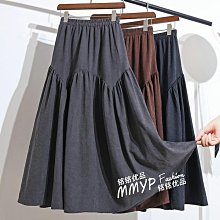 中長裙 2024秋冬新款中等厚度鬆緊腰寬鬆顯瘦灰色三宅風後開叉百褶半身裙OL韓國女裝【KX8832】萌蔓物語 歷史價格詳細信息
