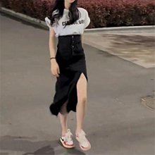 工裝裙 工裝長裙 半身裙新款夏季新款工裝口袋鈕扣鬆緊腰中長款大擺A字裙女潮 歷史價格詳細信息