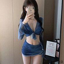 網紅比基尼泡溫泉性感純欲辣妹小胸聚攏ins三點式泳衣女 歷史價格詳細信息