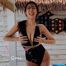 台灣現貨！Qmi 歐美時尚幾何撞色分體比基尼泳裝三點式性感泳衣【雅妤精選】 歷史價格詳細信息
