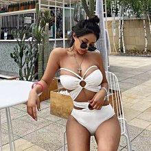 ins風泳衣女連體性感復古綁帶鋼托聚攏顯瘦三角泡溫泉度假比基尼 歷史價格詳細信息