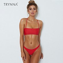 新歐美純色三角杯系帶性感比基尼泳衣ins沙灘美黑度假bikini 歷史價格詳細信息