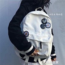 韓版簡約百搭帆布雙肩包女2024新款原宿風大容量休閒背包學生書包 歷史價格詳細信息
